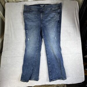 Torrid Womens Lean Slim Fit Bootcut Jeans Blue Denim Super Soft Distressed 3S